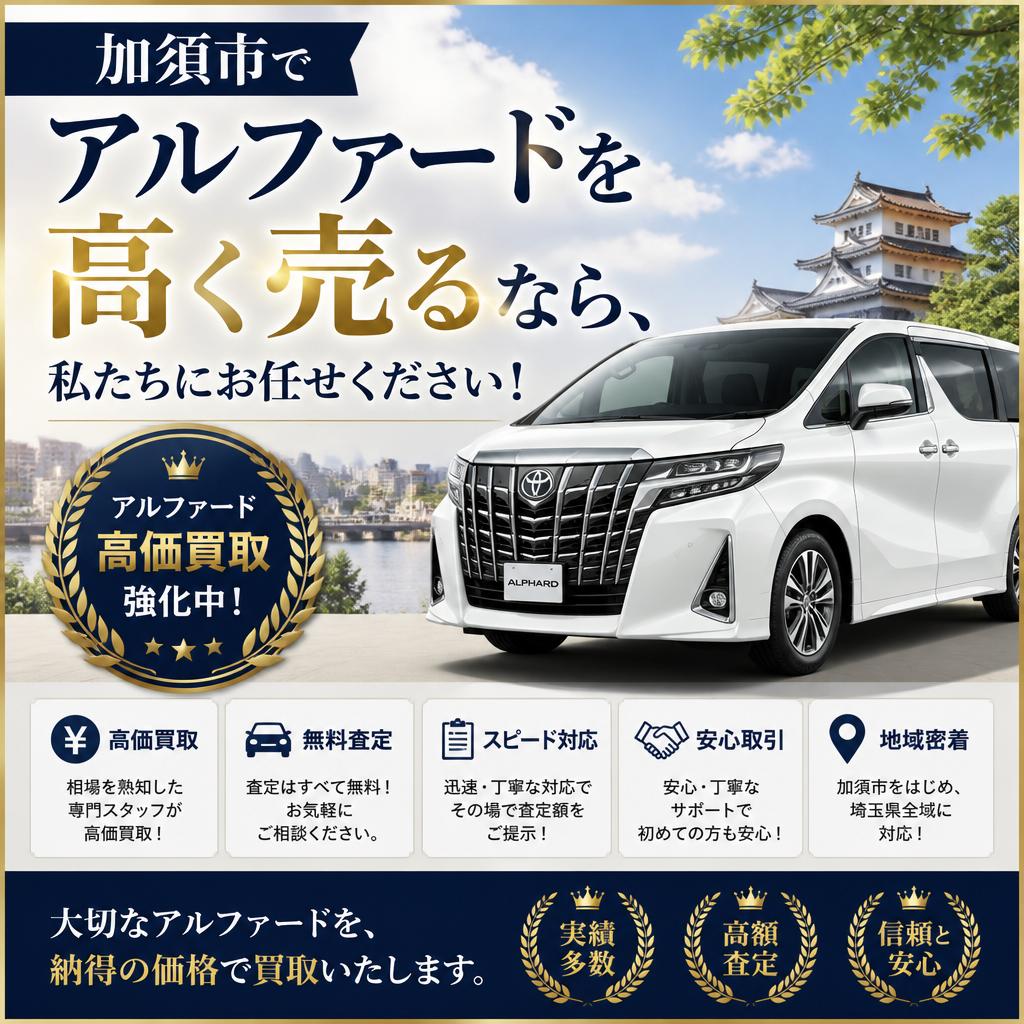 加須市でアルファードを高く売るなら、私たちにお任せください！