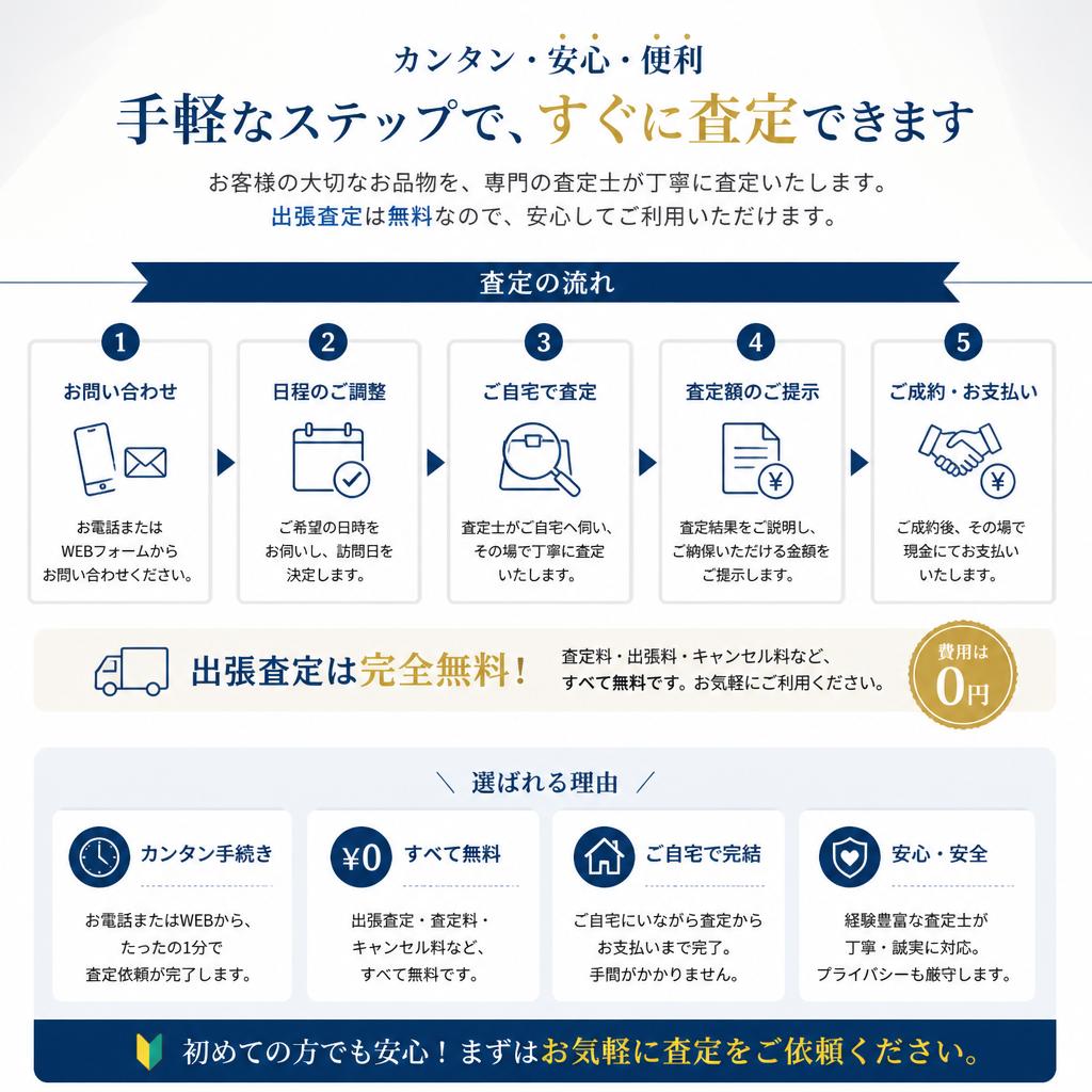 査定の流れと無料サービス